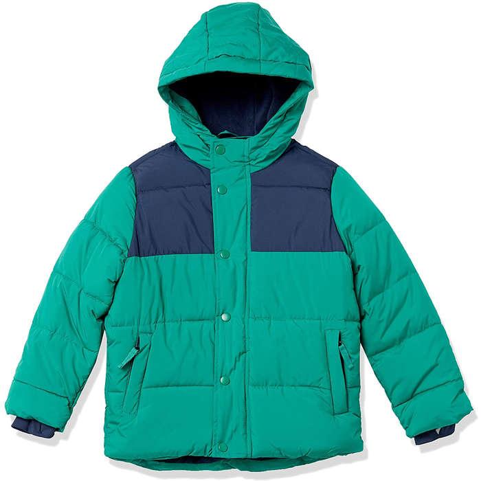 Amazon Essentials Boys' Heavy-Weight Hooded Puffer Jacket Coat