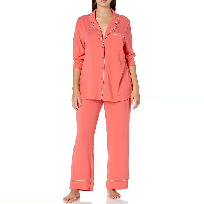 Amazon Essentials Cotton Modal Long Sleeve Shirt Full Length Pant Pajama Set