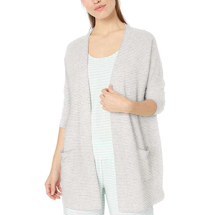 Amazon Essentials Lightweight Lounge Terry Open-Front Cardigan