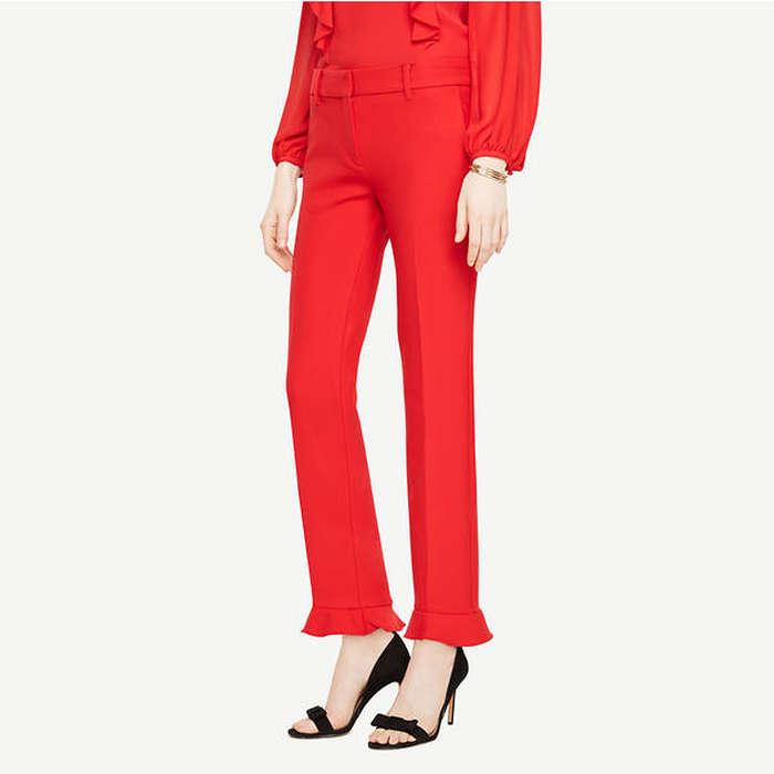 Ann Taylor Ankle Pant with Ruffle Cuff