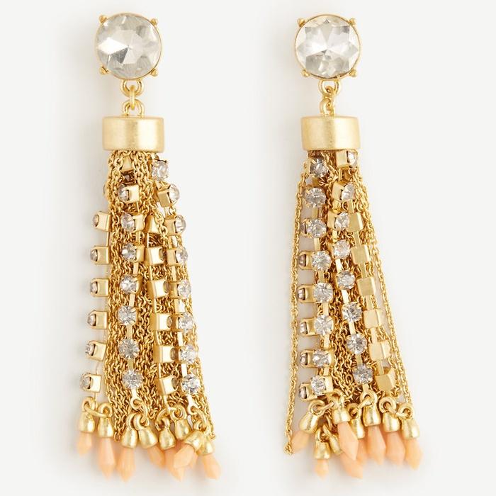 Ann Taylor Coral Crystal Drop Earrings