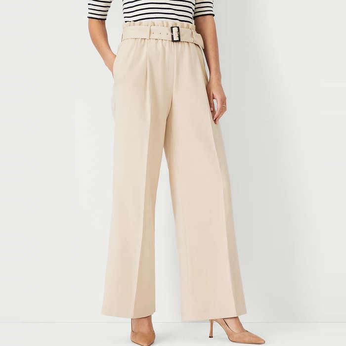 Ann Taylor The Belted Wide Leg Pant