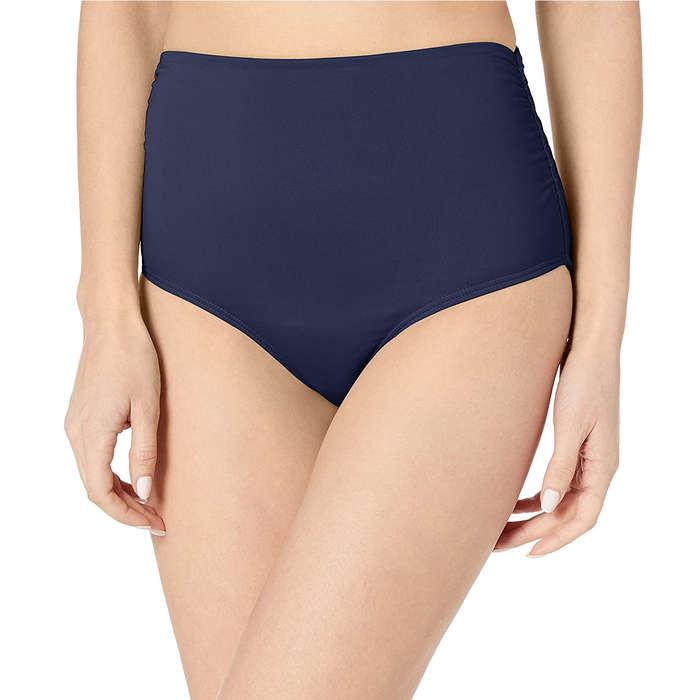 Anne Cole High Waist To Fold Over Shirred Bikini Bottom Swimsuit