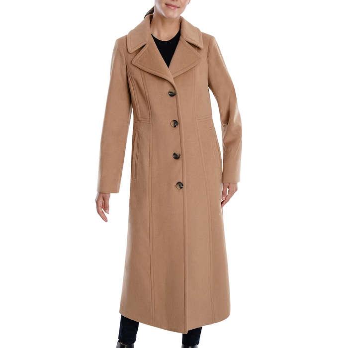 Anne Klein Single-Breasted Maxi Coat