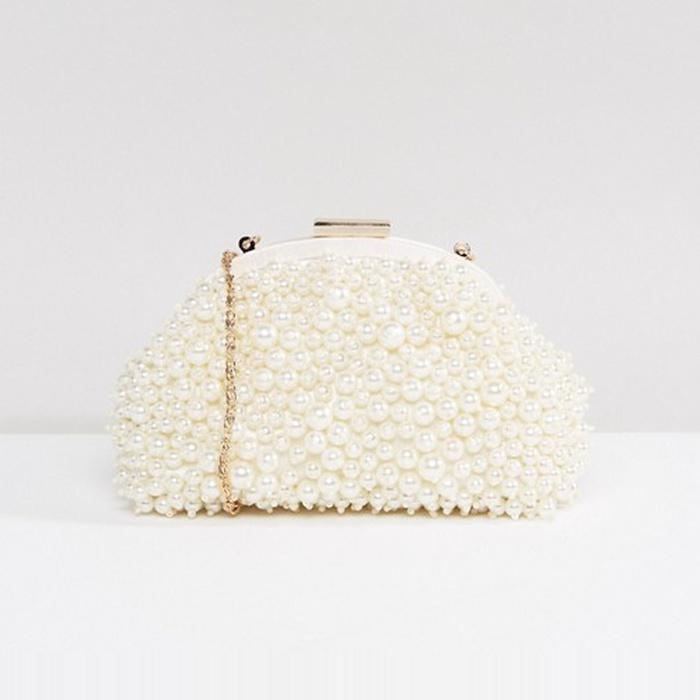 ASOS WEDDING Pearl Covered Clutch Bag