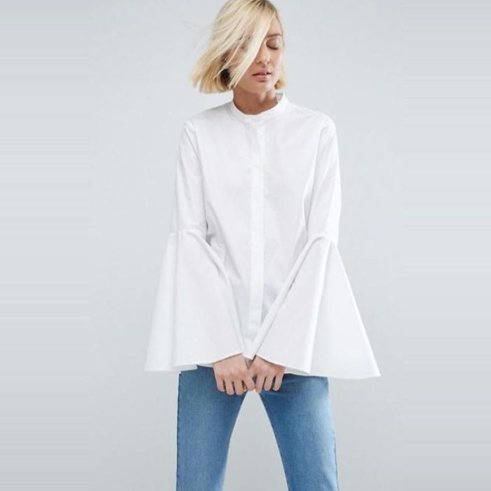 ASOS White Shirt With Bell Sleeve