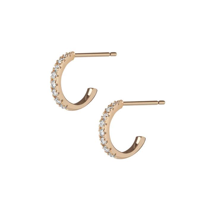 Aurate New York Huggie Earrings With White Diamonds