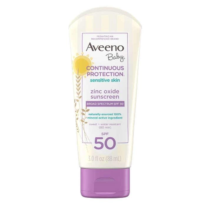 Aveeno Baby Continuous Protection Zinc Oxide Mineral Sunscreen Lotion For Sensitive Skin