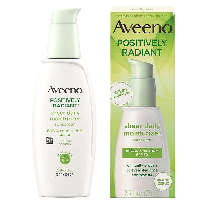 Aveeno Positively Radiant Sheer Daily Moisturizer With Sunscreen
