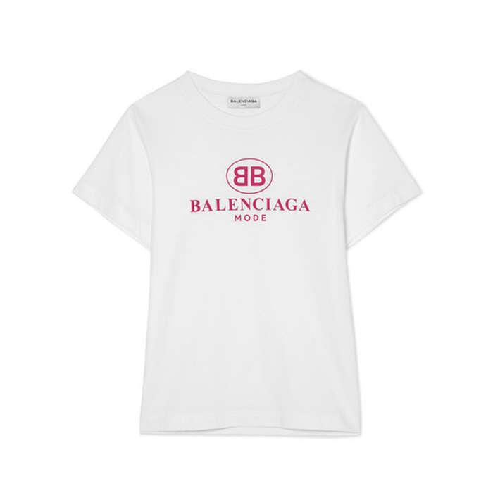 Balenciaga Printed Cotton-Jersey T-shirt