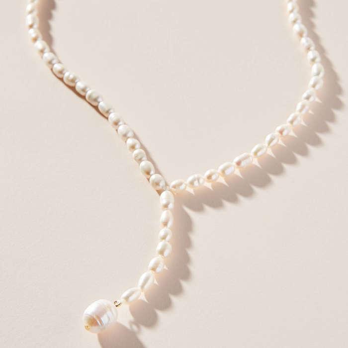 BaubleBar Pearl Lariat Necklace