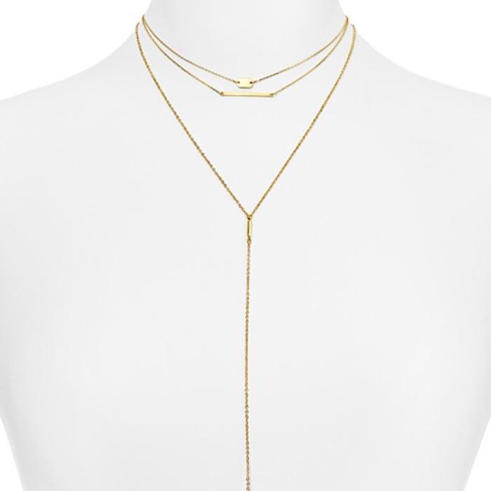 BaubleBar Y-Chain Bar Layering Necklaces