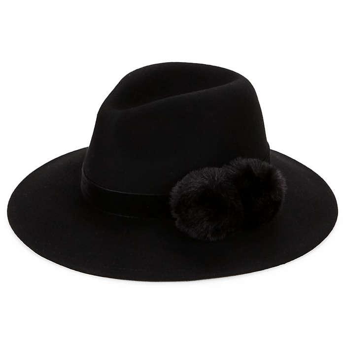 BCBGMAXAZRIA Faux Fur Trim Velvet Panama Hat