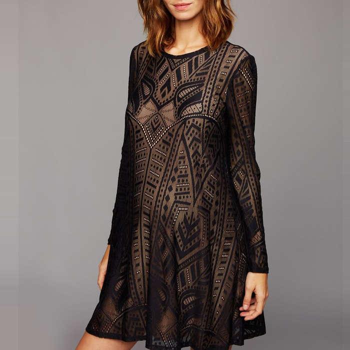 BCBGMAXAZRIA Lace Long Sleeve Maternity Dress