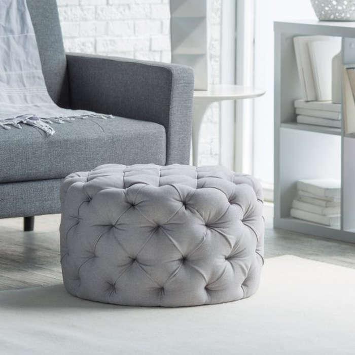 Belham Living Allover Round Tufted Ottoman