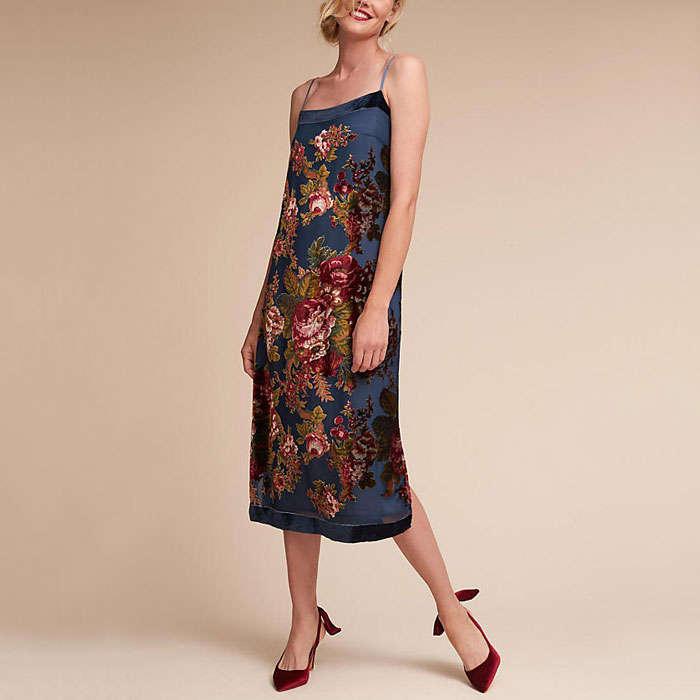 BHLDN Carlson Burnout Velvet Dress