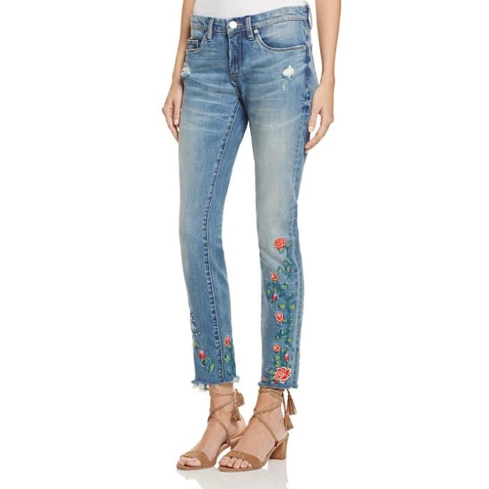 BLANKNYC Embroidered Skinny Ankle Jeans in Wild Child