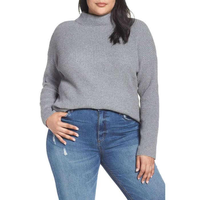 BP Ribbed Funnel Neck Sweater