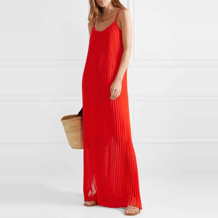 By Marlene Birger Obbo Pleated Crepe Maxi Dress