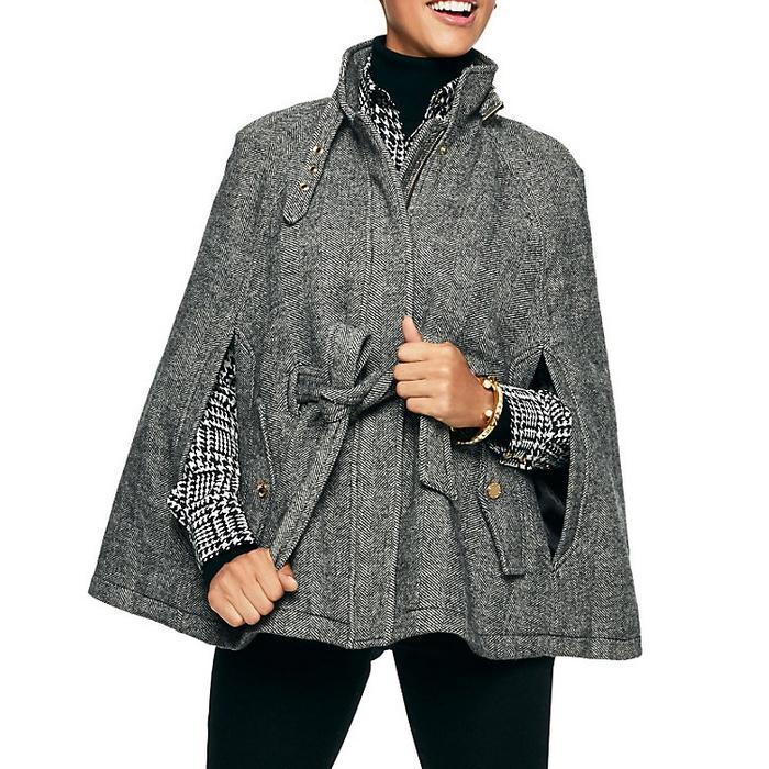 C. Wonder Herringbone Belted Cape