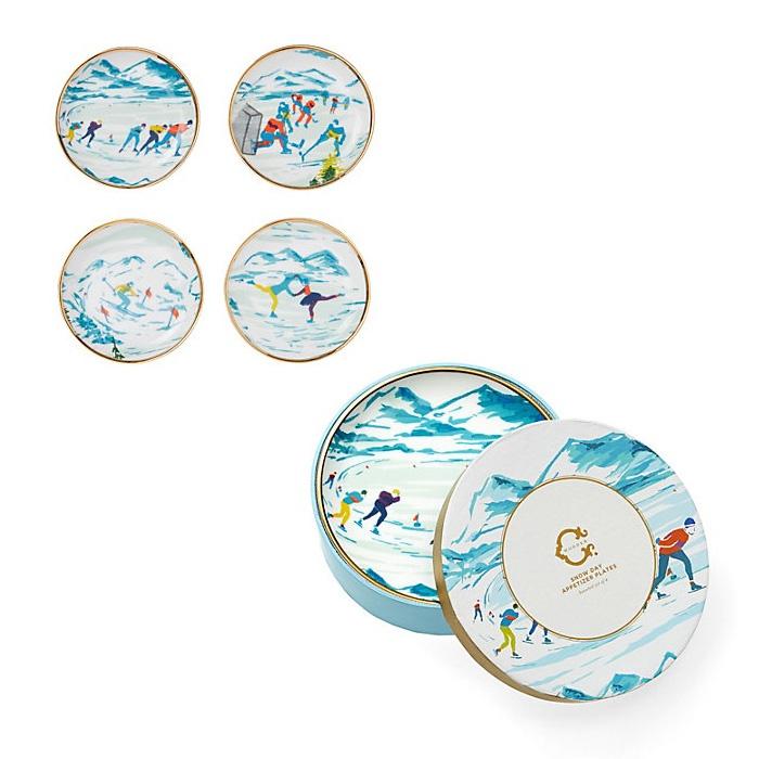 C. Wonder Snow Day Porcelain Coasters Set and Appetizer Plate Set