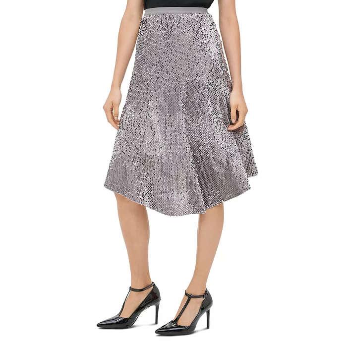 Calvin Klein Sequined Velour Midi Skirt