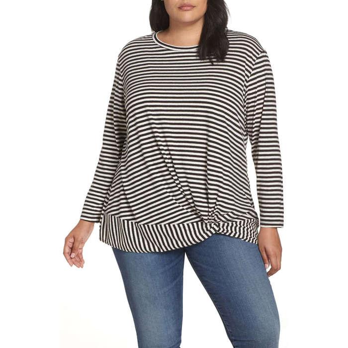 Caslon Knot Front Long Sleeve Tee