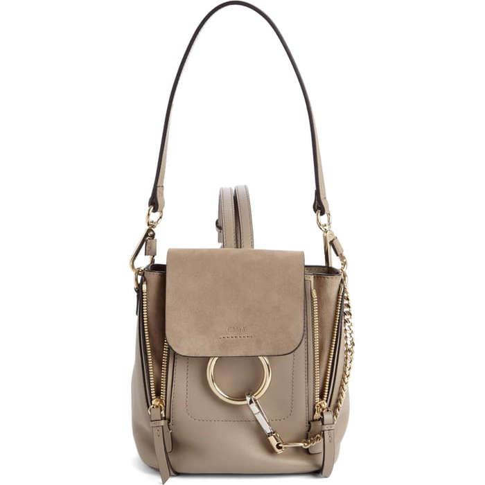 Chloé Mini Faye Leather & Suede Backpack
