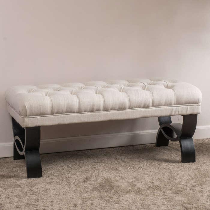 Christopher Knight Home Scarlette Tufted Fabric Ottoman Bench