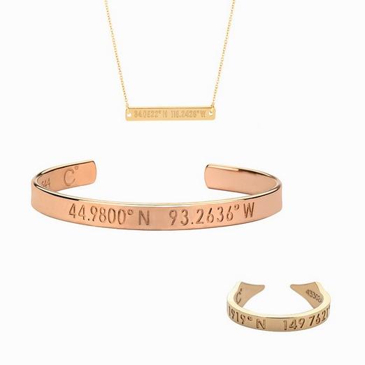 Coordinates Collection Necklace, Bracelet and Ring