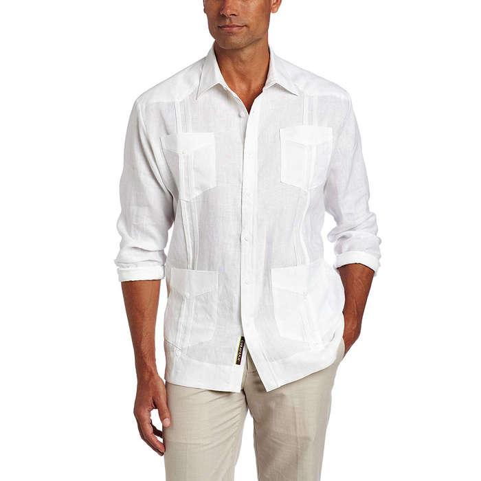 Cubavera Linen Long Sleeve Guayabera Shirt