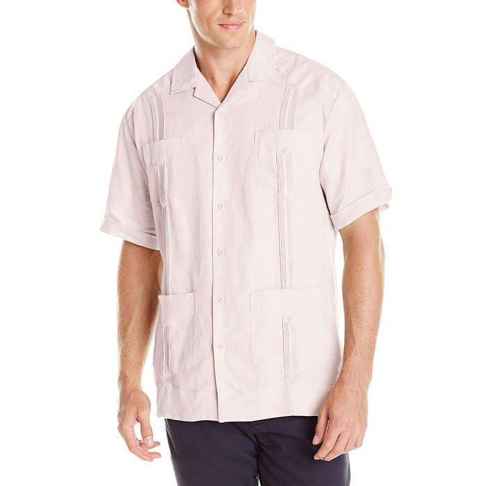Cubavera Short-Sleeve 4-Pocket Linen Guayabera Shirt