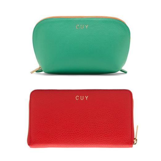 Cuyana Leather Wallet and Travel Case Set