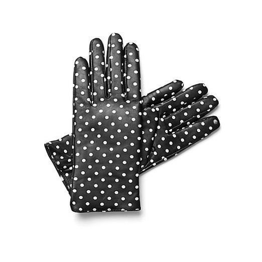 C. Wonder Polka Dot Printed Leather Gloves