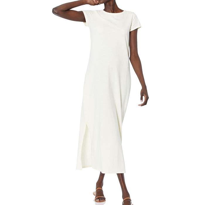 Daily Ritual Lived-In Cotton Relaxed-Fit Short-Sleeve Crewneck Maxi Dress