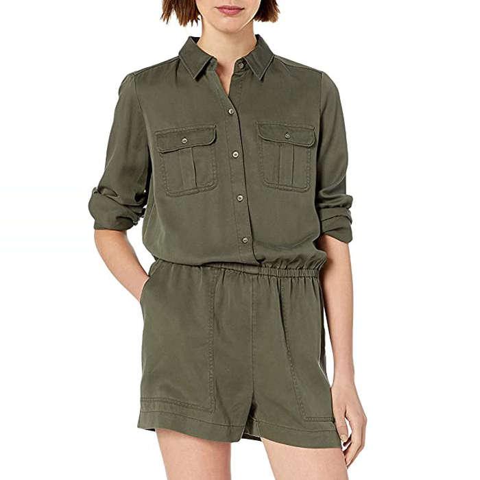 Daily Ritual Tencel Long-Sleeve Utility Romper