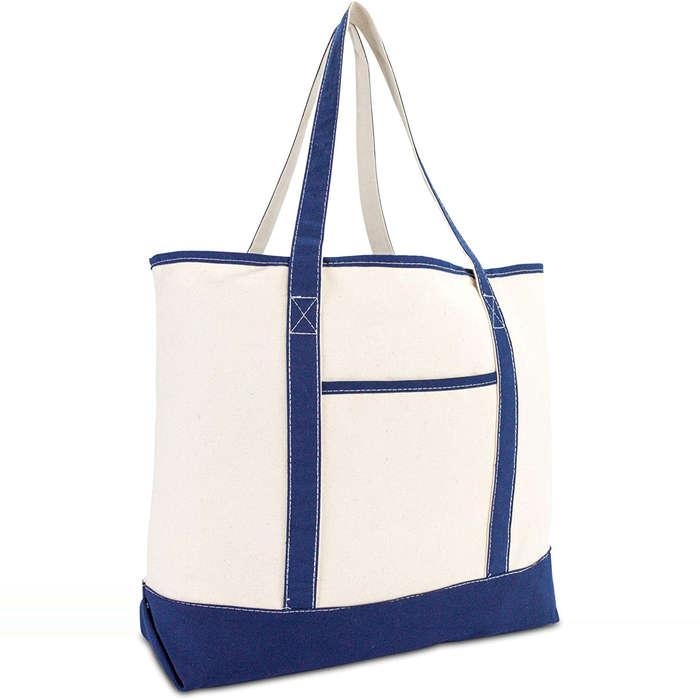 Dalix Open Top Tote Bag With Outer Pocket