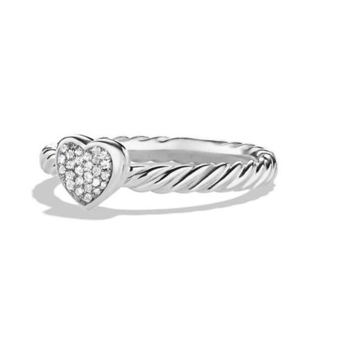 David Yurman Cable Collectibles Heart Ring with Diamonds