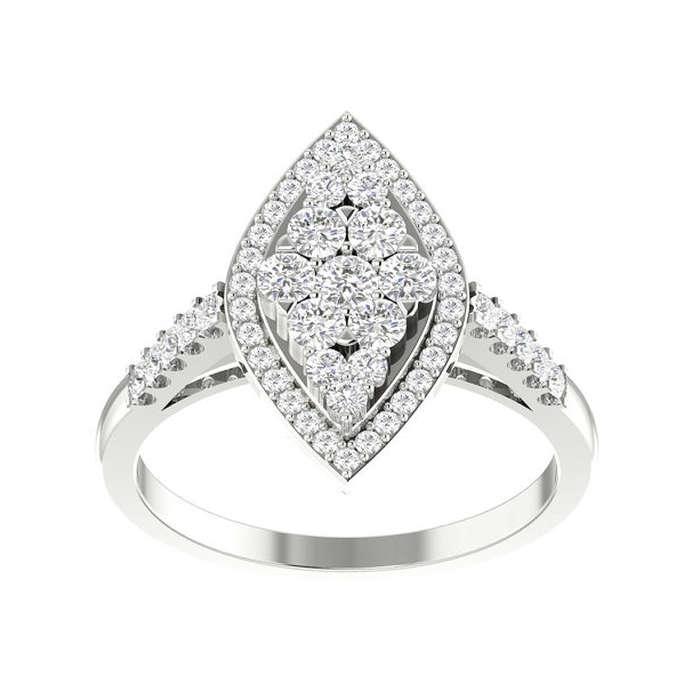 DiamondForGood Prong Set Unique Solitaire Ring Engagement Band