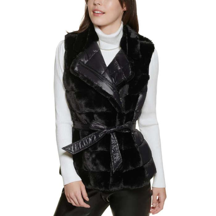 DKNY Faux-Fur Puffer Vest
