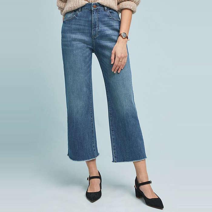 DL1961 Hepburn Ultra High-Rise Cropped Wide-Leg Jeans