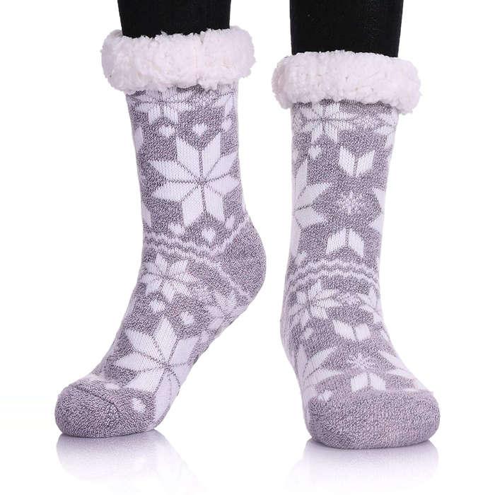 Dosoni Fleece Lining Knit Slipper Socks