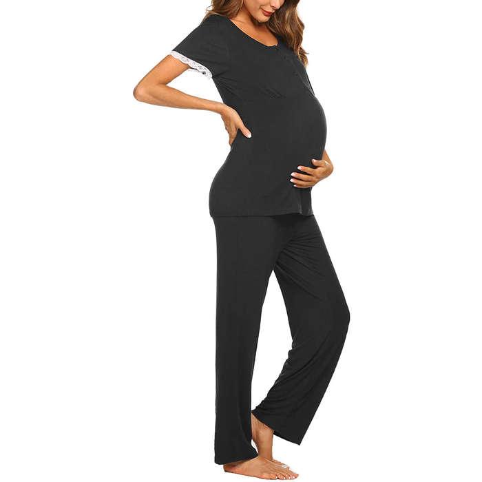 Ekouaer Maternity Nursing Pajamas Set