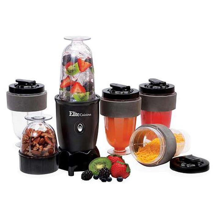 Elite Cuisine 17 Piece Personal Drink Blender With Travel Cups
