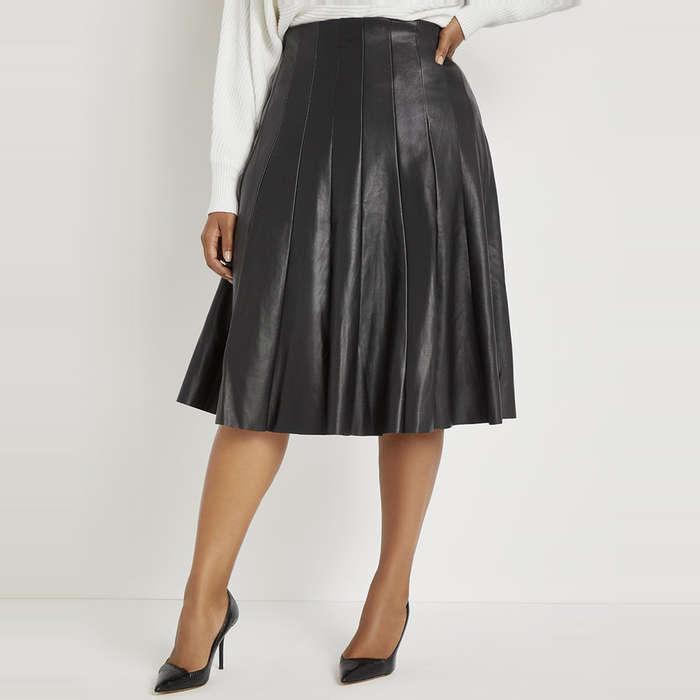 Eloquii Faux Leather Trumpet Skirt