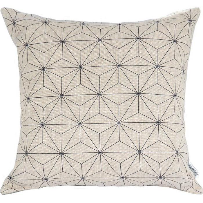 Elviros Linen Cotton Blend Decorative Scandinavian Modern Geometric Throw Pillow