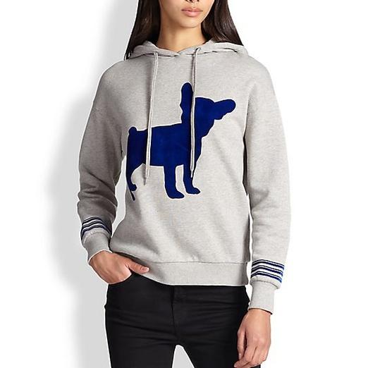 Etre Cecile French Bulldog Printed Hooded Cotton Sweatshirt