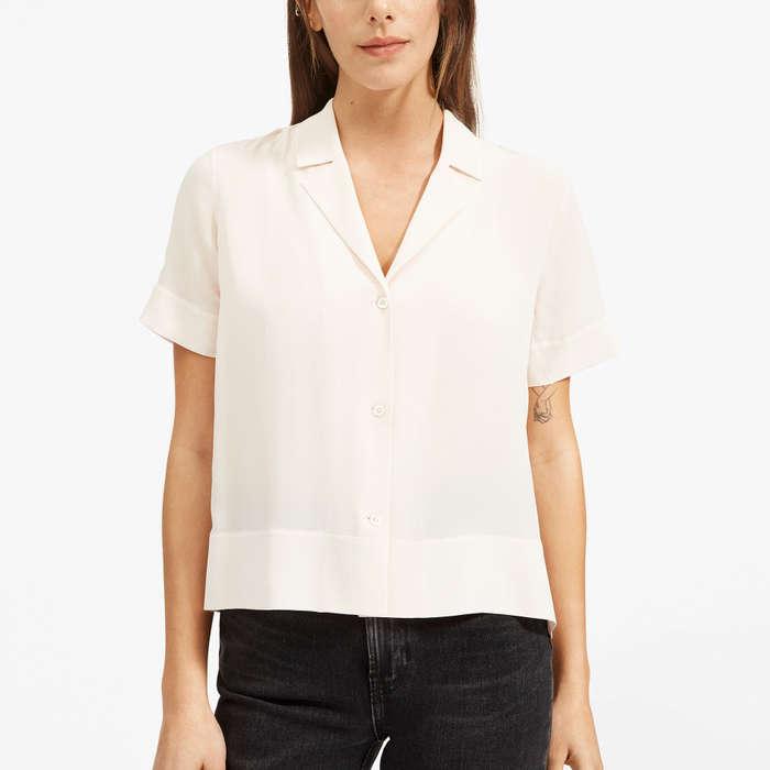 Everlane The Clean Silk Short-Sleeve Notch Shirt