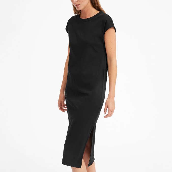 Everlane The Luxe Cotton Side-Slit Tee Dress