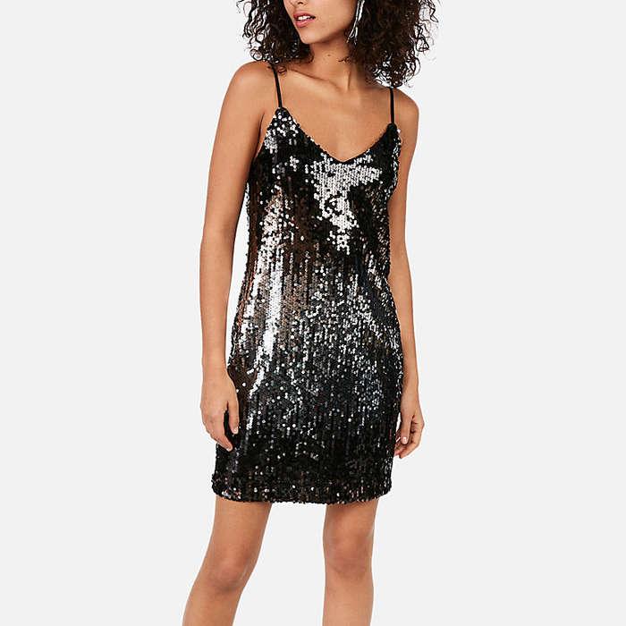 Express Gradient Sequin Cami Dress